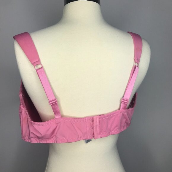 Laura Ashley Push Up Bra Women's Pink Size 40D Semi-Sheer Underwired Floral Lace - Picture 4 of 5